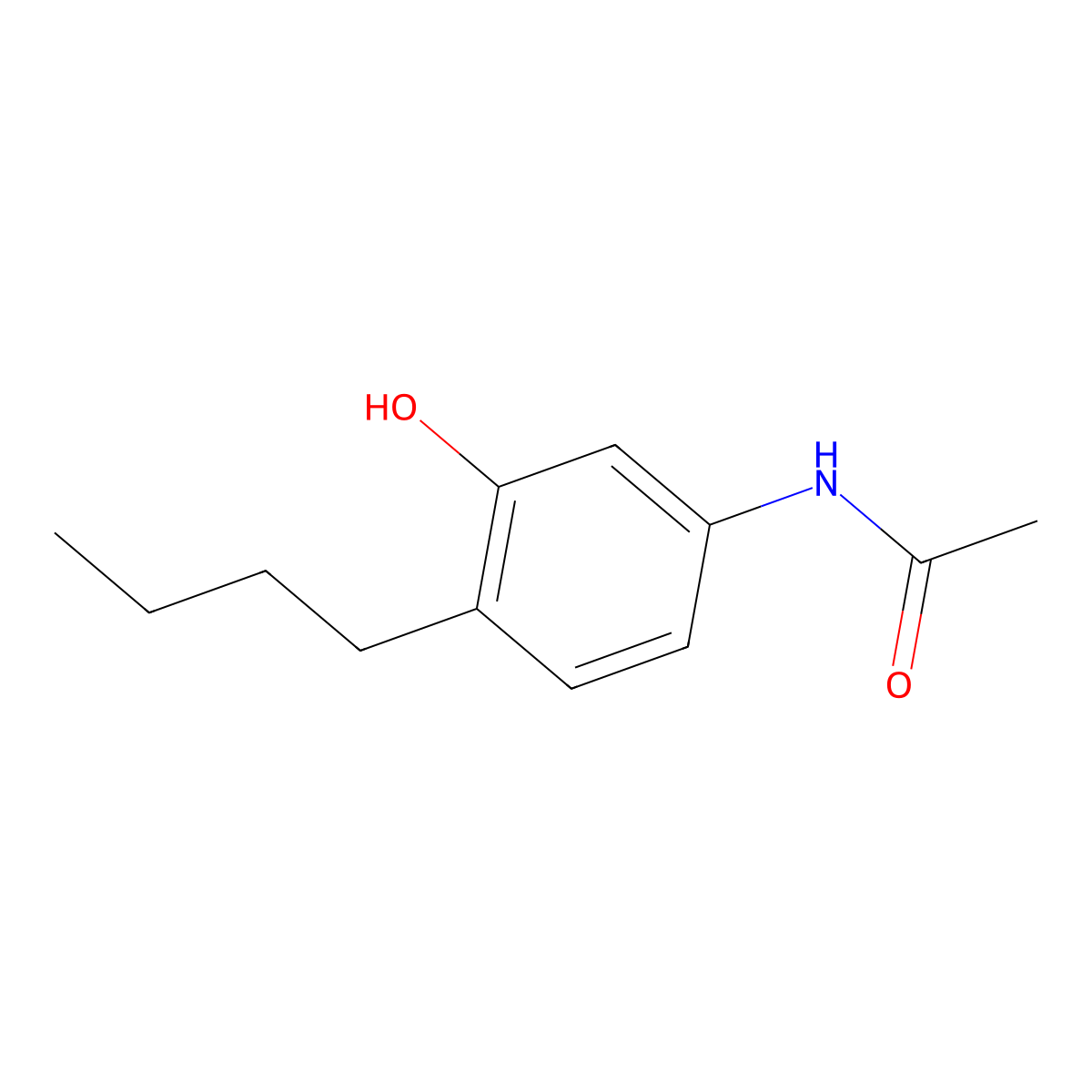 N-(4-Butyl-3-hydroxyphenyl)acetamide molecular structure, CAS 22932-84-9
