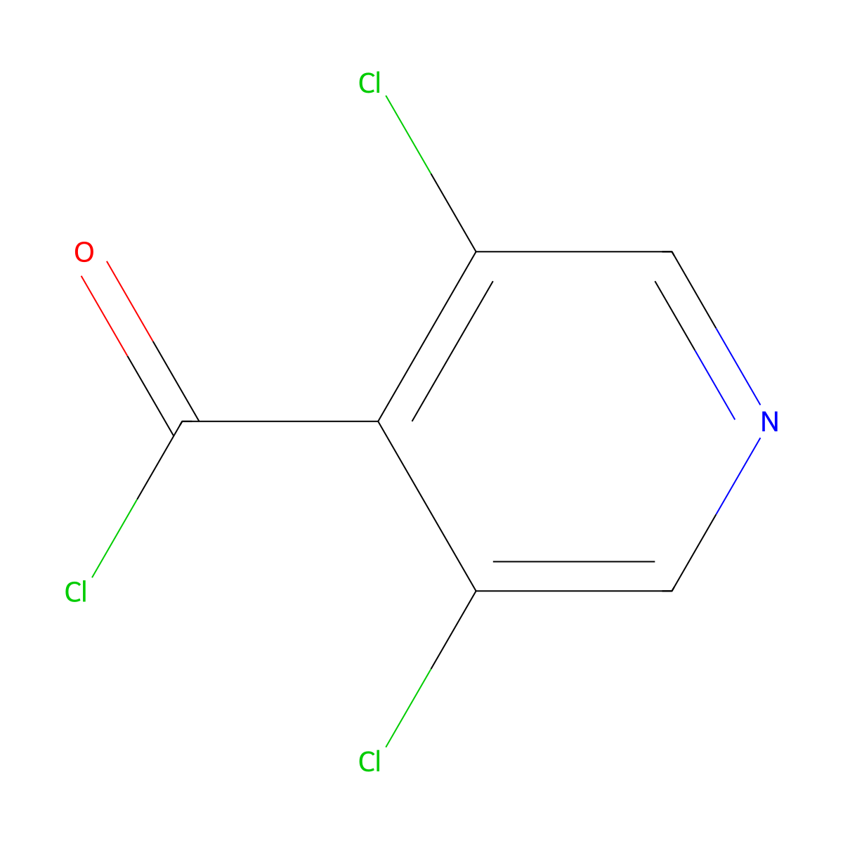 3,5-Dichloropyridine-4-carbon chloride molecular structure, CAS 229328-97-6