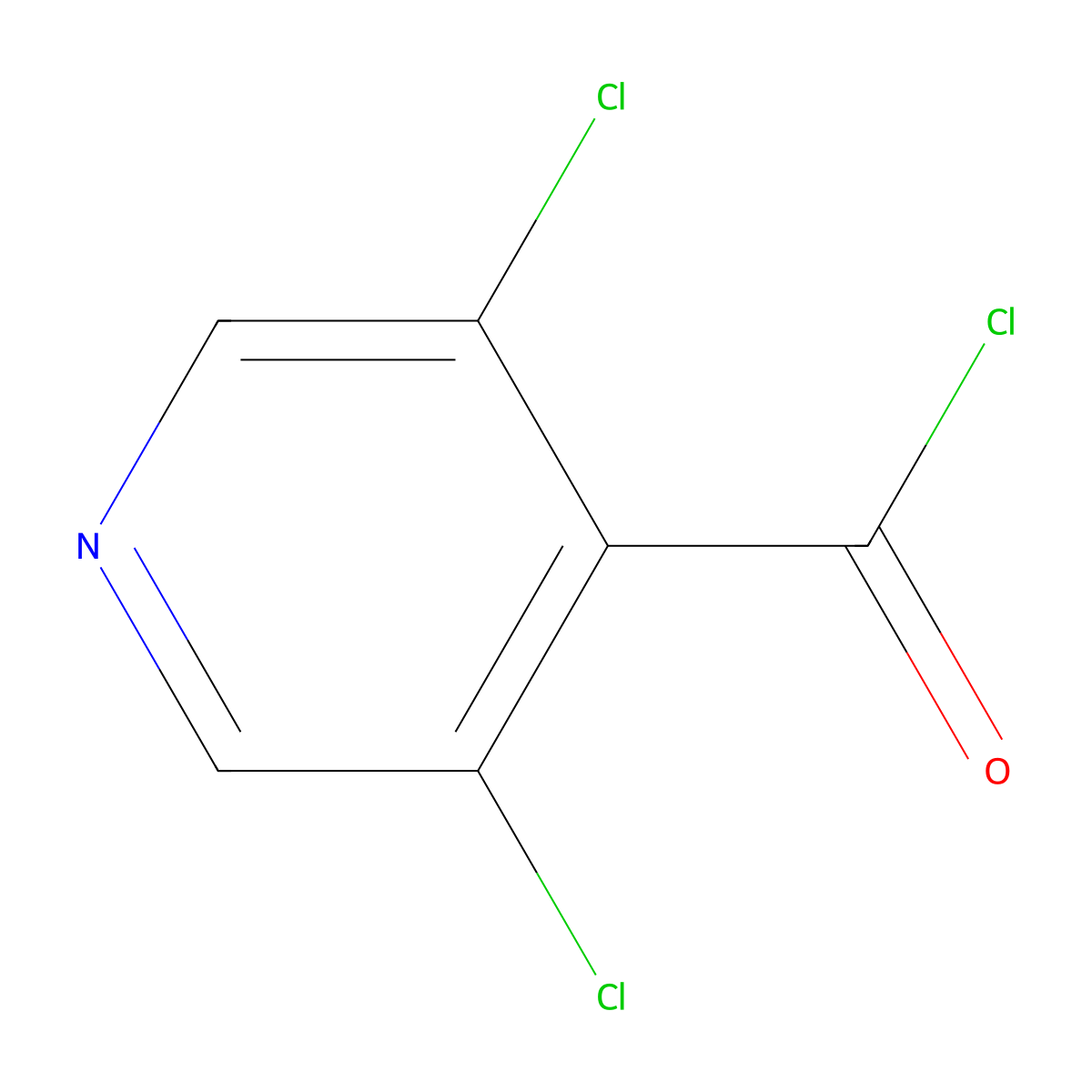 3,5-Dichloropyridine-4-carbon chloride molecular structure, CAS 229328-97-6