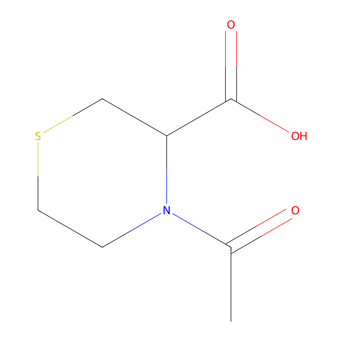 4-Acetylthiomorpholine-3-carboxylic acid molecular structure, CAS 229329-85-5