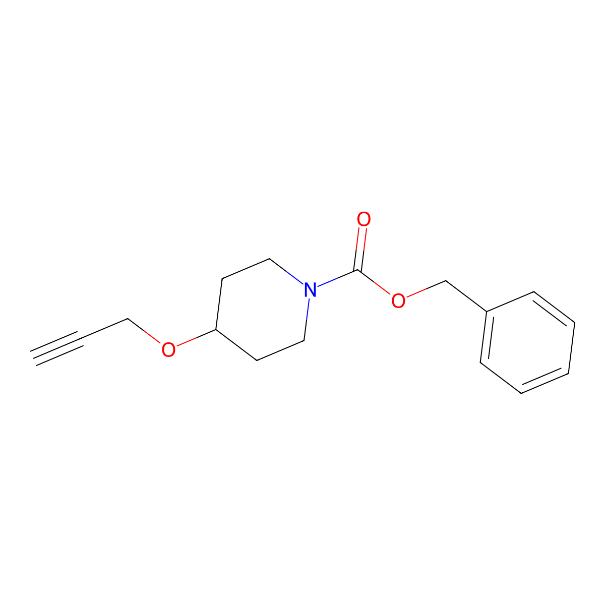 Benzyl 4-(prop-2-yn-1-yloxy)piperidine-1-carboxylate molecular structure, CAS 2293295-26-6