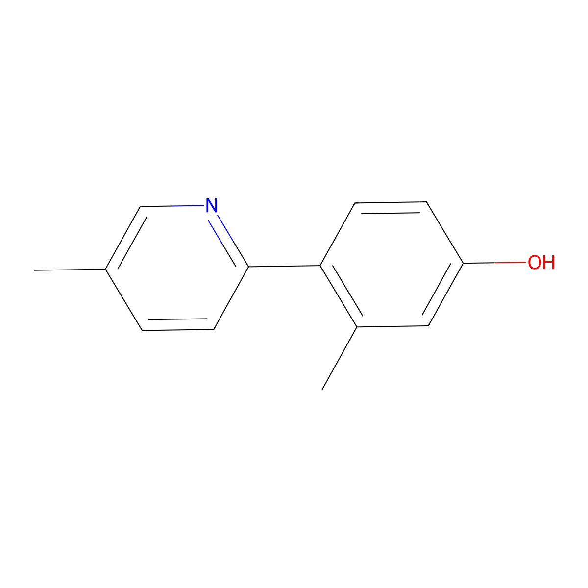 3-Methyl-4-(5-methyl-2-pyridinyl)phenol molecular structure, CAS 2293323-84-7