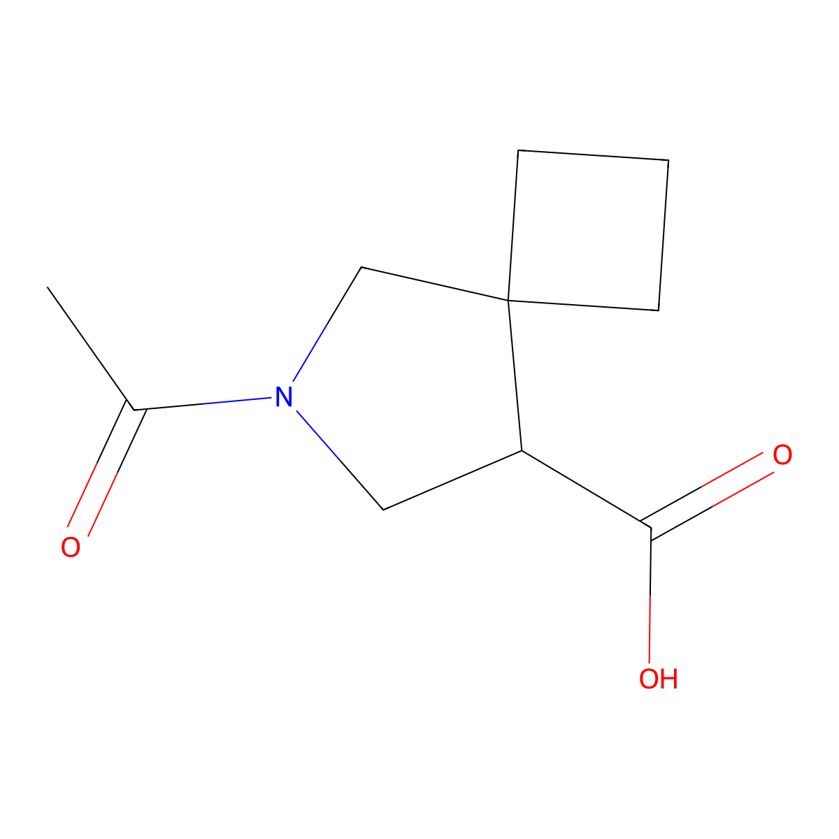 6-Acetyl-6-azaspiro[3.4]octane-8-carboxylic acid molecular structure, CAS 2293337-85-4