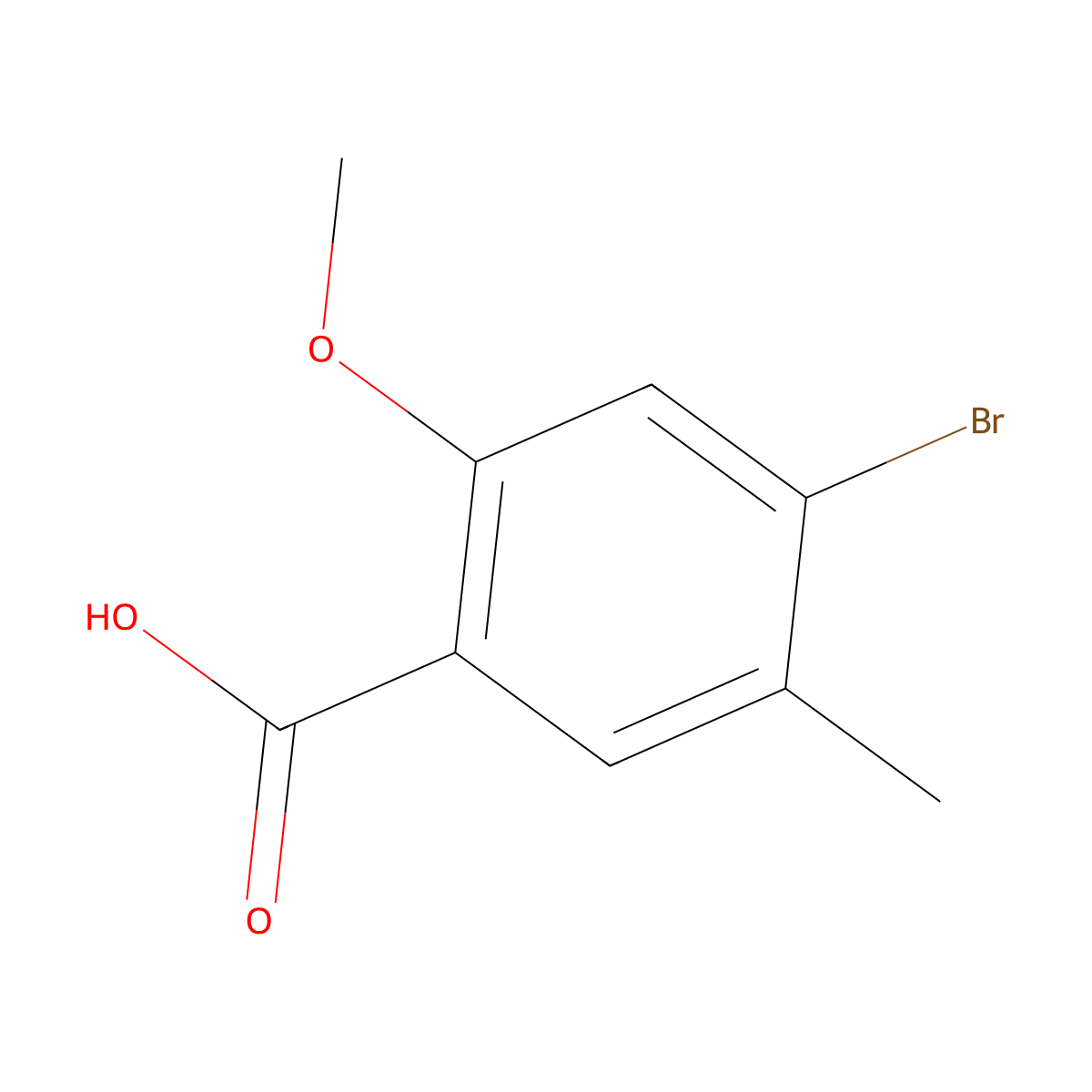 4-Bromo-2-methoxy-5-methylbenzoic acid molecular structure, CAS 2293347-43-8