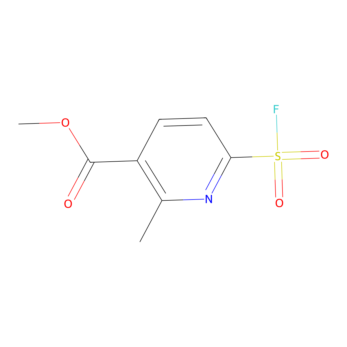 Methyl6-(fluorosulfonyl)-2-methylpyridine-3-carboxylate molecular structure, CAS 2293350-54-4