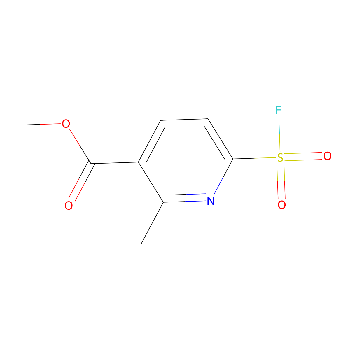 Methyl6-(fluorosulfonyl)-2-methylpyridine-3-carboxylate molecular structure, CAS 2293350-54-4