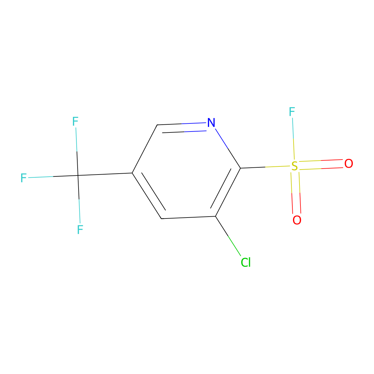 3-Chloro-5-(trifluoromethyl)pyridine-2-sulfonyl fluoride molecular structure, CAS 2293350-59-9
