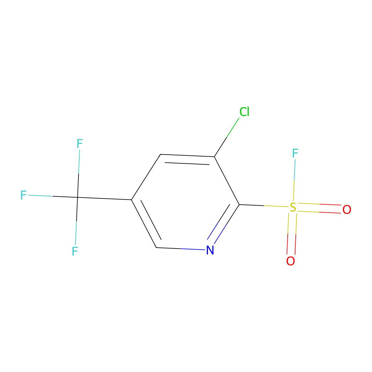 3-Chloro-5-(trifluoromethyl)pyridine-2-sulfonyl fluoride molecular structure, CAS 2293350-59-9