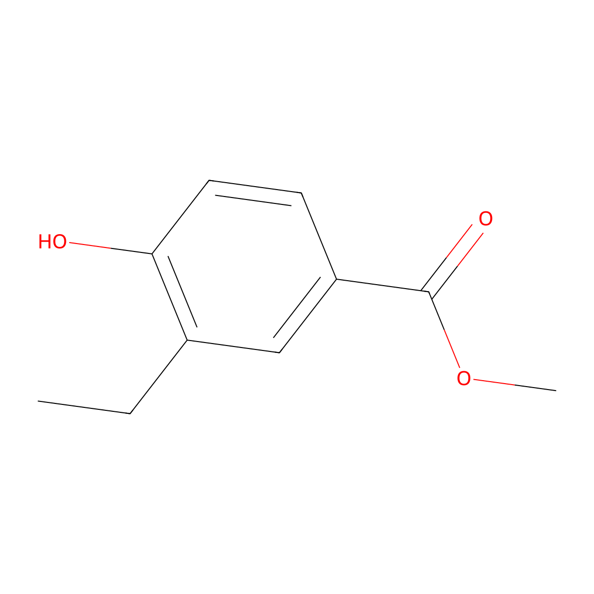 Benzoic acid, 3-ethyl-4-hydroxy-, methyl ester molecular structure, CAS 22934-36-7