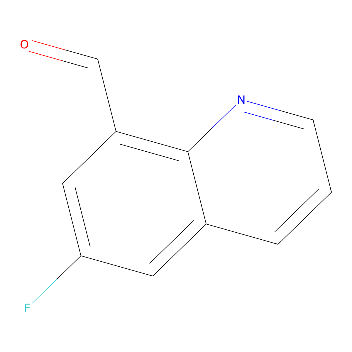 6-Fluoroquinoline-8-carbaldehyde molecular structure, CAS 22934-42-5