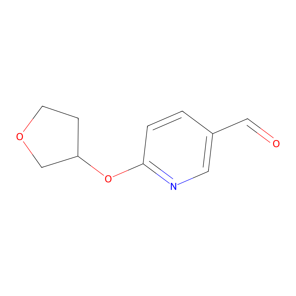 6-[(Tetrahydro-3-furanyl)oxy]-3-pyridinecarboxaldehyde molecular structure, CAS 2293404-57-4