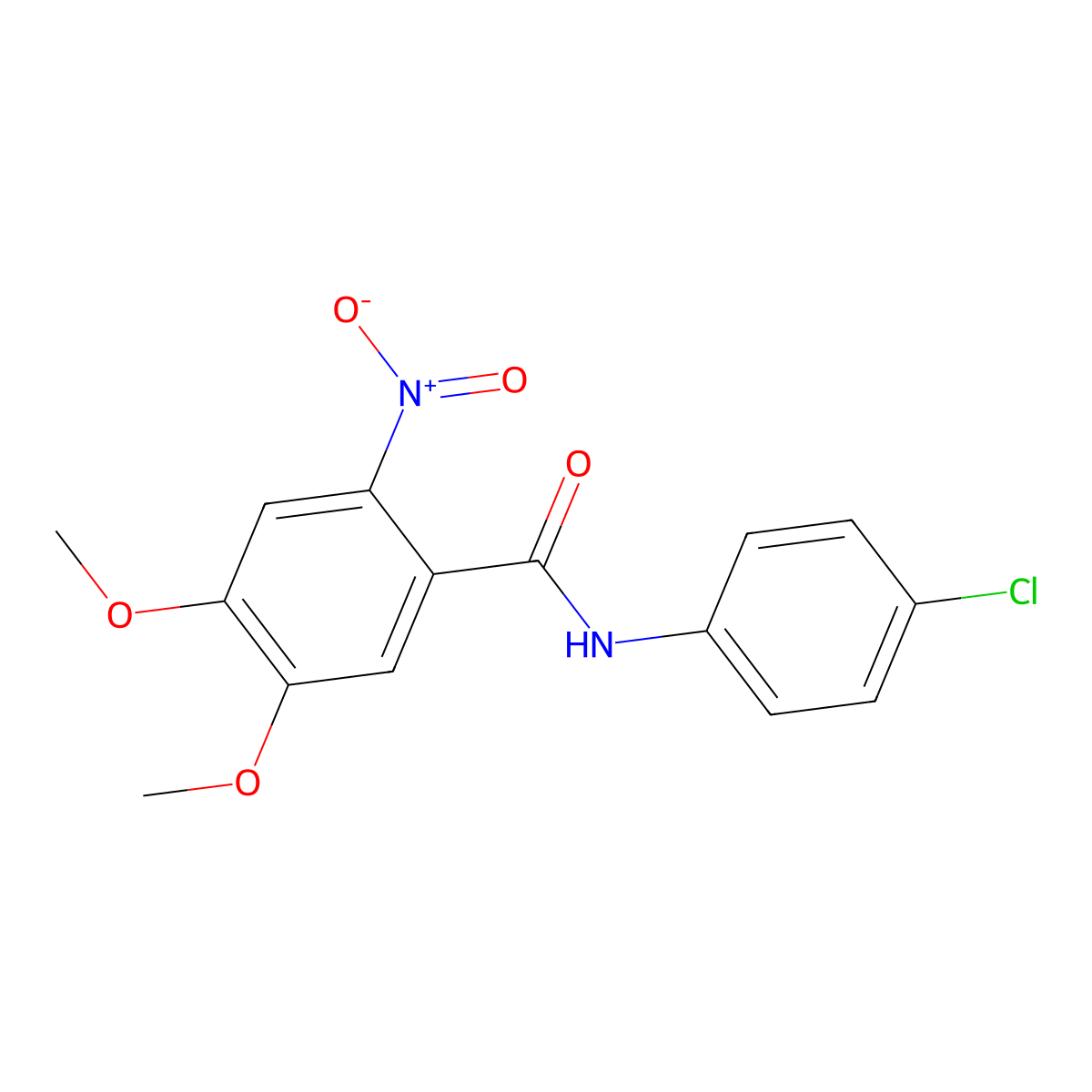 N-(4-chlorophenyl)-4,5-dimethoxy-2-nitrobenzamide molecular structure, CAS 229342-56-7