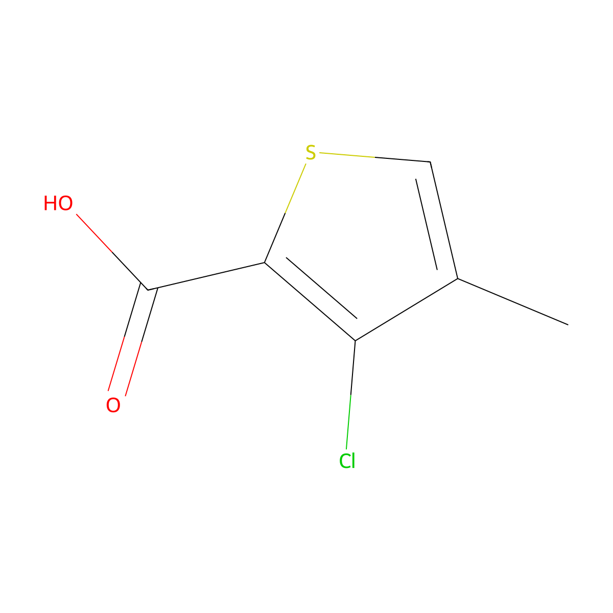 3-Chloro-4-methylthiophene-2-carboxylic acid molecular structure, CAS 229342-86-3