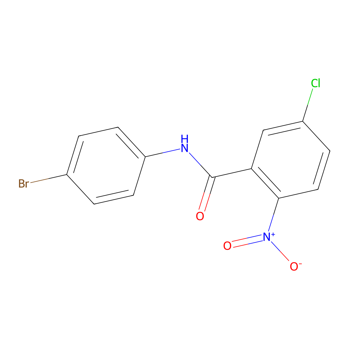 N-(4-bromophenyl)-5-chloro-2-nitrobenzamide molecular structure, CAS 229343-17-3