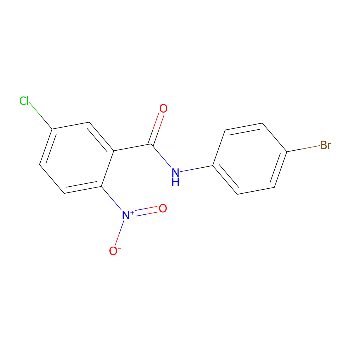 N-(4-bromophenyl)-5-chloro-2-nitrobenzamide molecular structure, CAS 229343-17-3