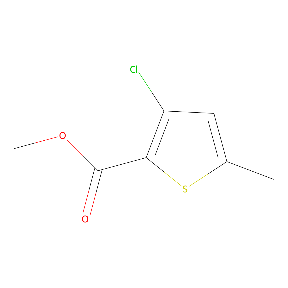 Methyl 3-chloro-5-methylthiophene-2-carboxylate molecular structure, CAS 229343-19-5