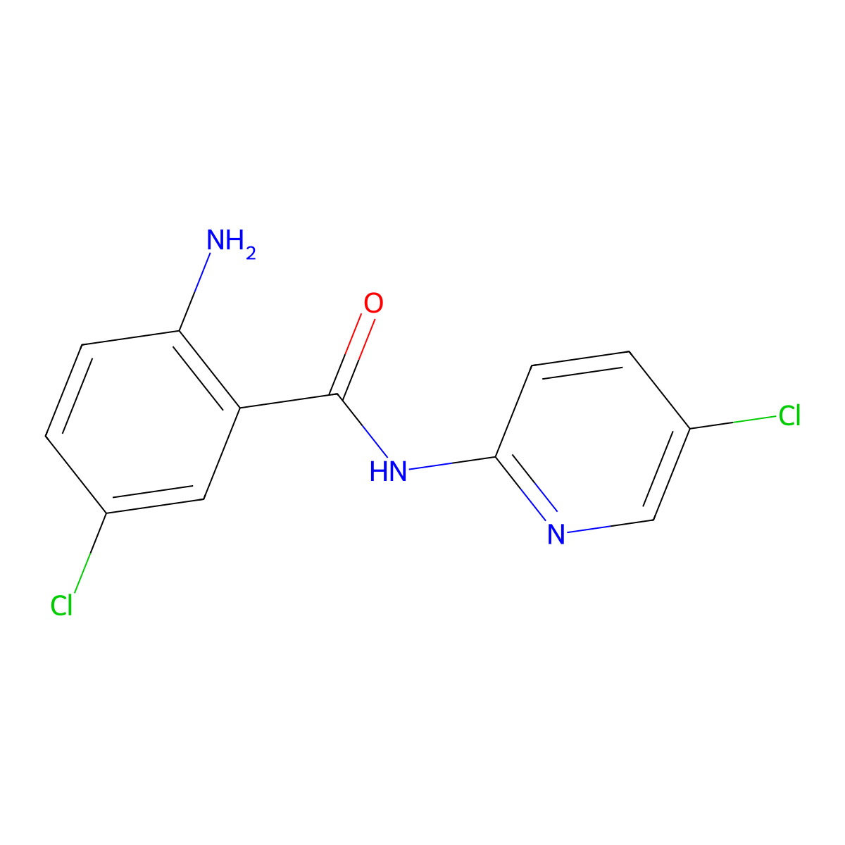 2-Amino-5-chloro-N-(5-chloropyridin-2-yl)benzamide molecular structure, CAS 229343-30-0