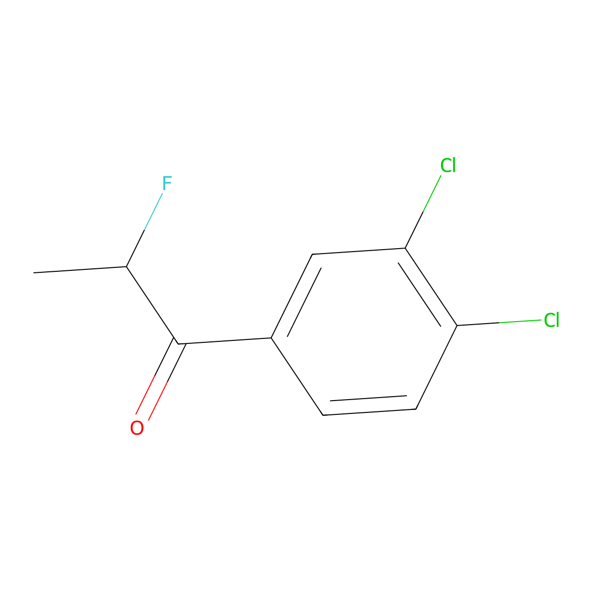 1-(3,4-Dichlorophenyl)-2-fluoro-1-propanone molecular structure, CAS 2293443-87-3