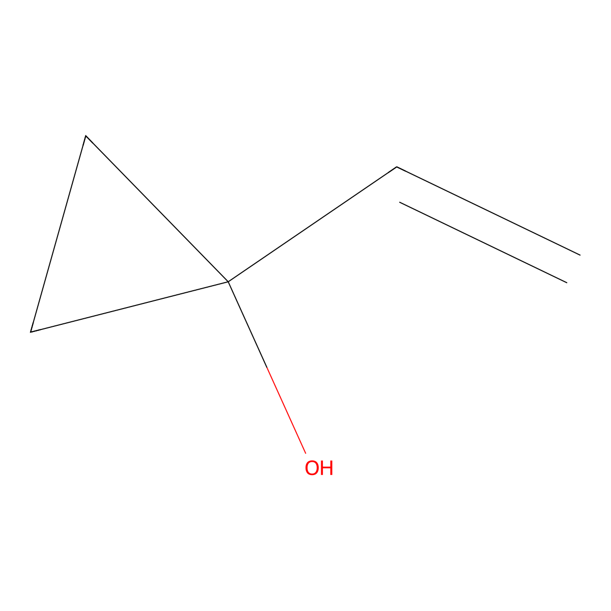 1-Ethenylcyclopropan-1-ol molecular structure, CAS 22935-31-5