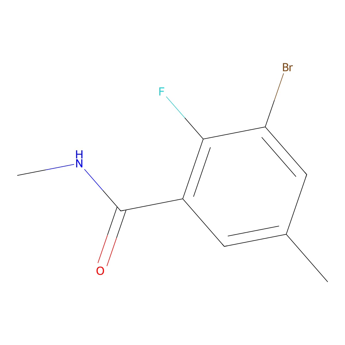 3-Bromo-2-fluoro-N,5-dimethylbenzamide molecular structure, CAS 2293510-47-9