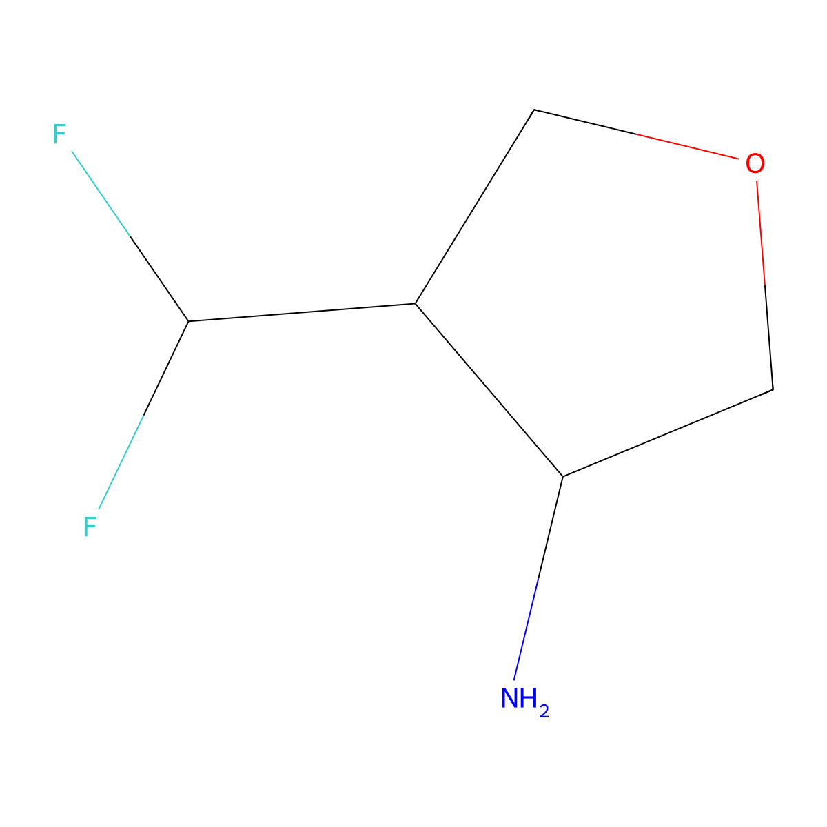 4-(Difluoromethyl)oxolan-3-amine molecular structure, CAS 2293554-15-9