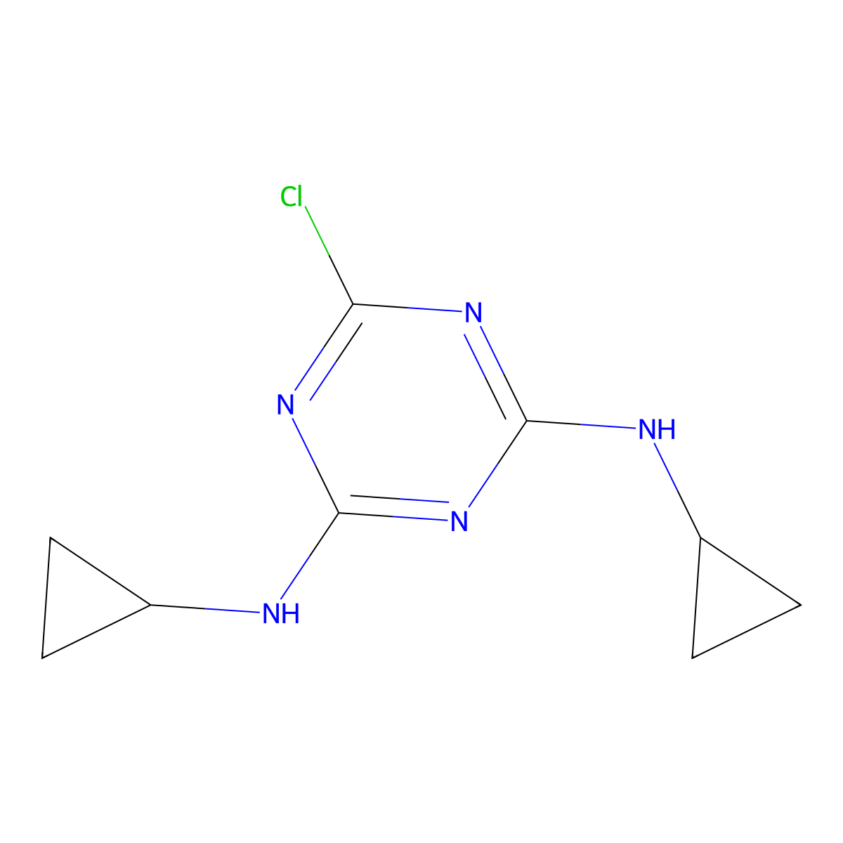 6-Chloro-N,N'-(cyclopropyl)-[1,3,5]triazine-2,4-diamine molecular structure, CAS 22936-82-9
