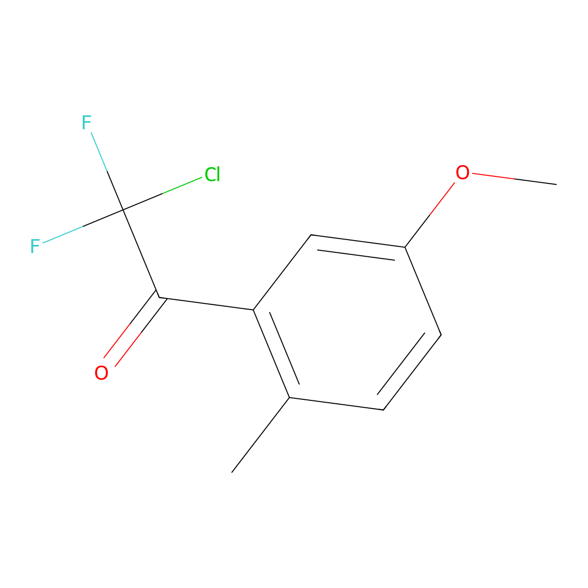 2-Chloro-2,2-difluoro-1-(5-methoxy-2-methylphenyl)ethanone molecular structure, CAS 2293688-02-3