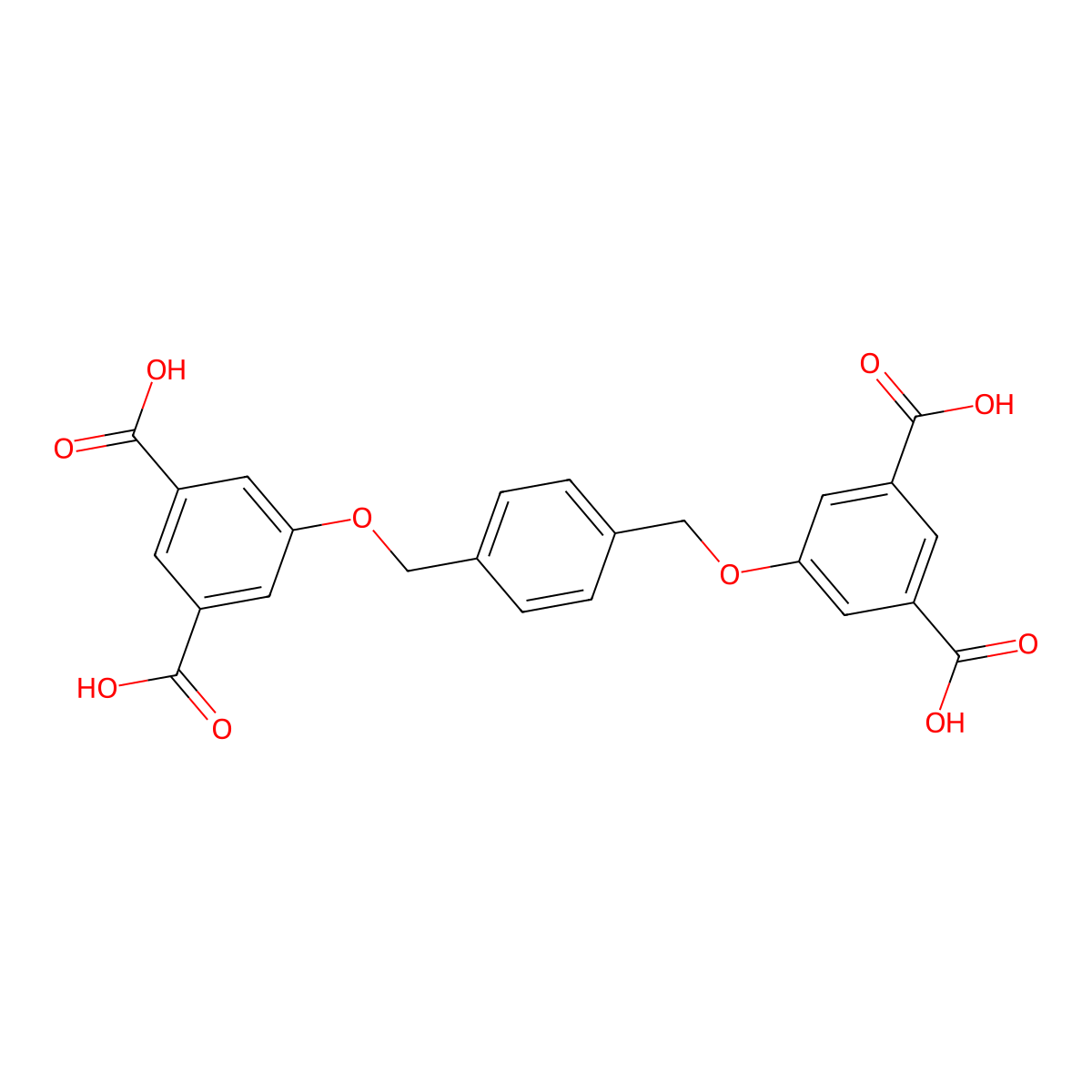5,5'-((1,4-Phenylenebis(methylene))bis(oxy))diisophthalic acid molecular structure, CAS 22937-70-8