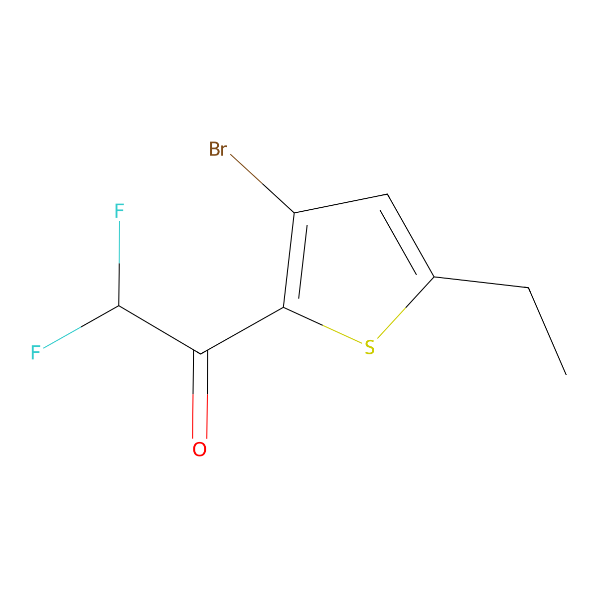 1-(3-Bromo-5-ethyl-2-thienyl)-2,2-difluoroethanone molecular structure, CAS 2293731-17-4