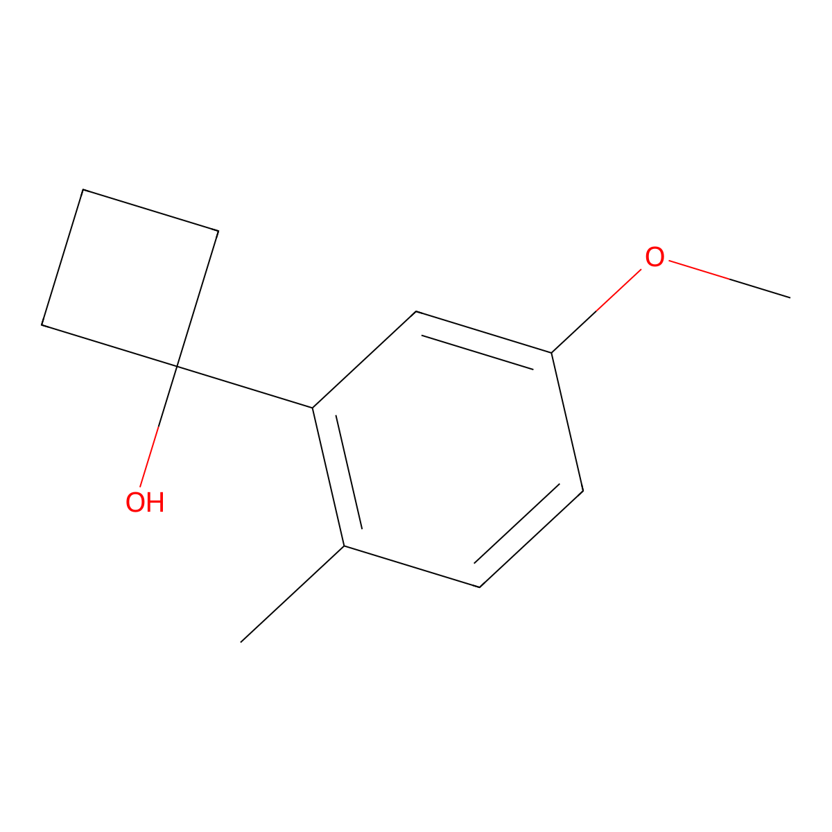 1-(5-Methoxy-2-methylphenyl)cyclobutanol molecular structure, CAS 2293746-42-4