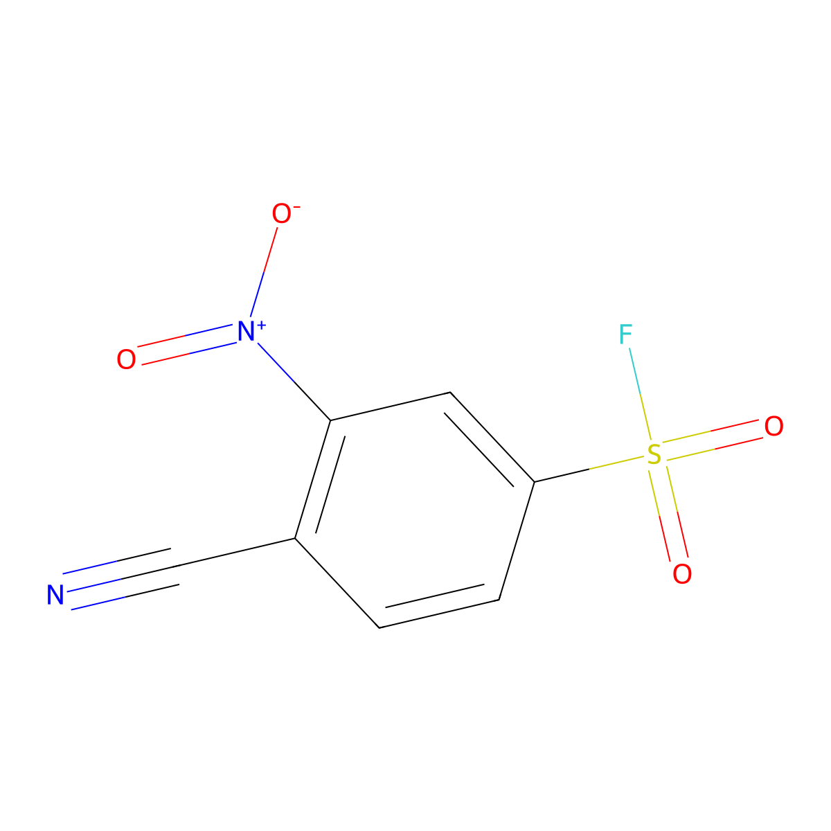 4-Cyano-3-nitrobenzene-1-sulfonyl fluoride molecular structure, CAS 2293773-51-8