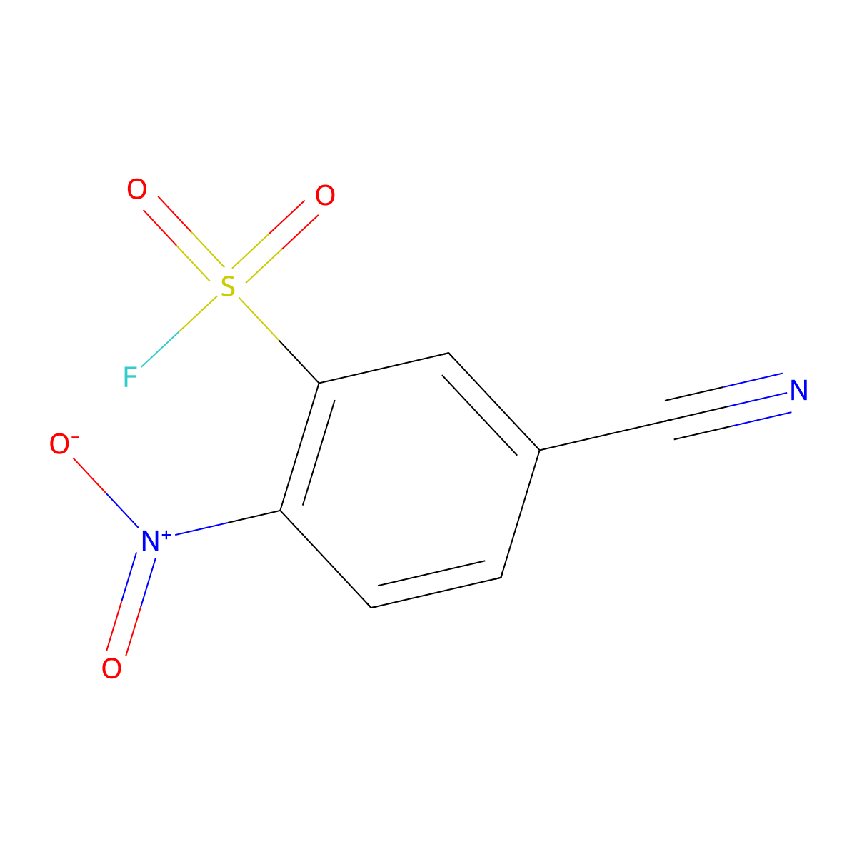 5-Cyano-2-nitrobenzene-1-sulfonyl fluoride molecular structure, CAS 2293773-52-9