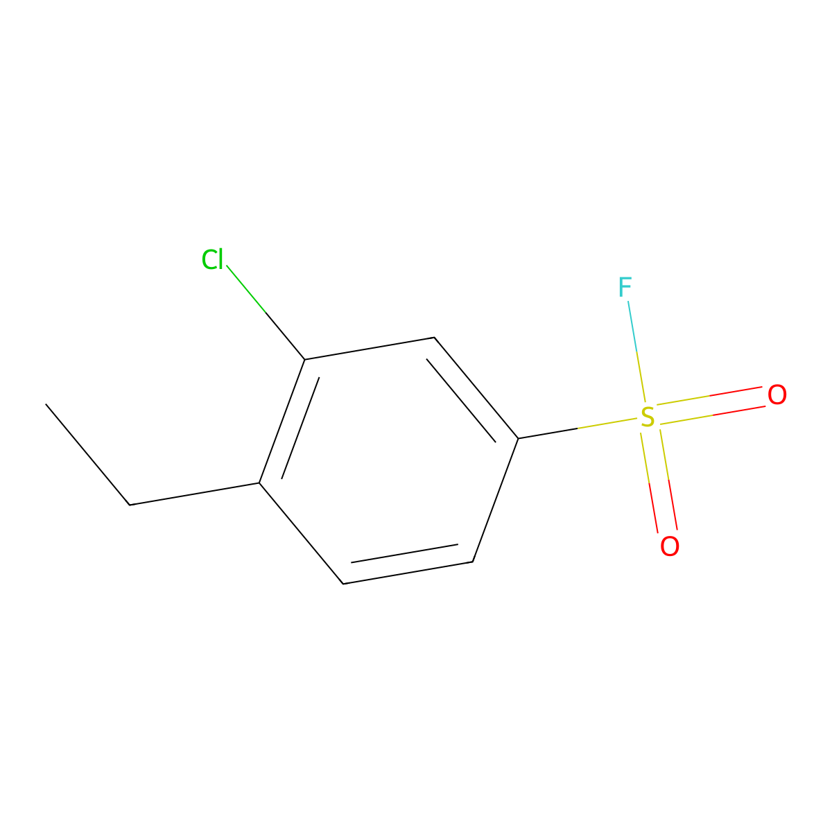 3-Chloro-4-ethylbenzene-1-sulfonyl fluoride molecular structure, CAS 2293773-97-2