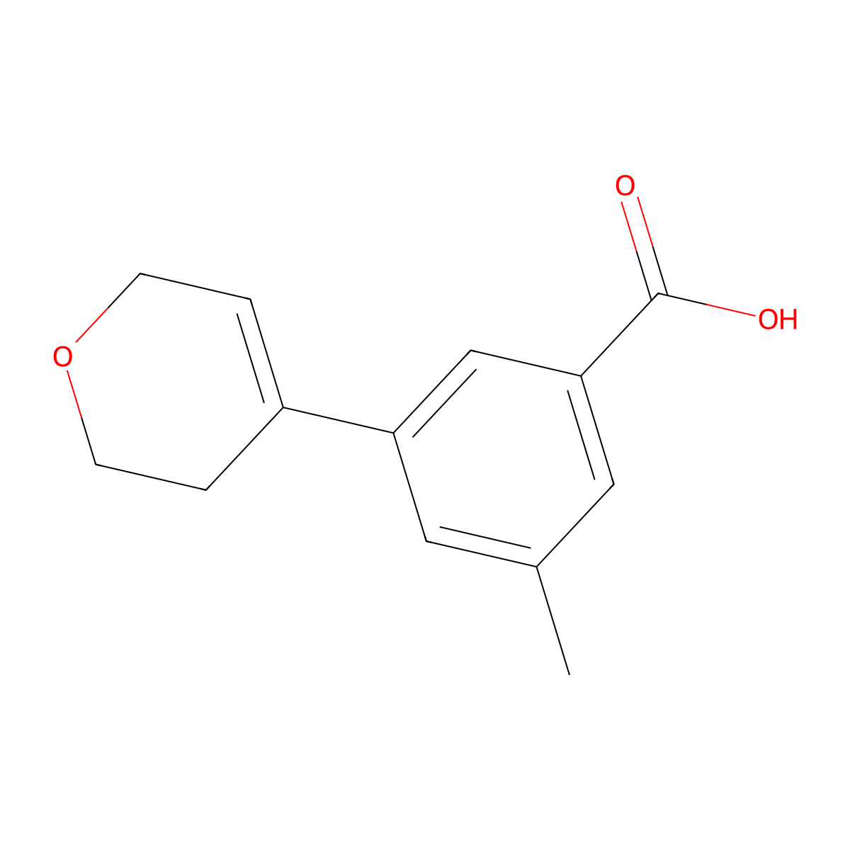 3-(3,6-Dihydro-2H-pyran-4-yl)-5-methylbenzoic acid molecular structure, CAS 2293827-08-2