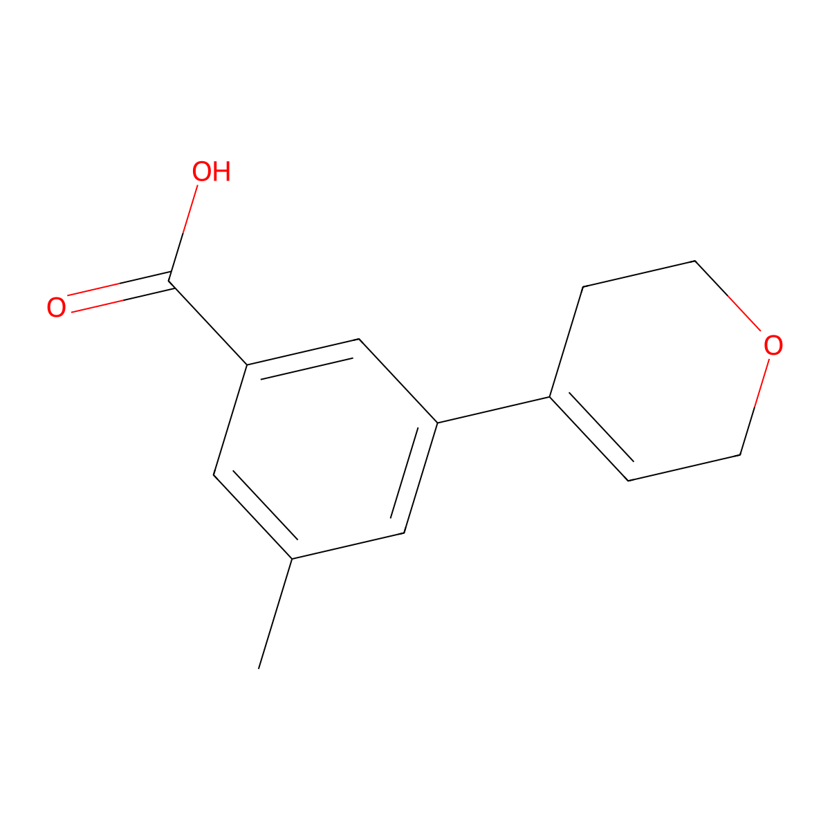 3-(3,6-Dihydro-2H-pyran-4-yl)-5-methylbenzoic acid molecular structure, CAS 2293827-08-2