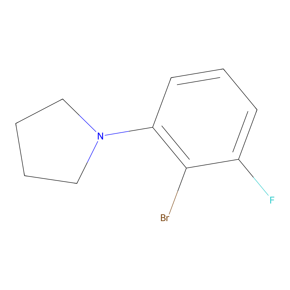1-(2-Bromo-3-fluorophenyl)pyrrolidine molecular structure, CAS 2293848-50-5