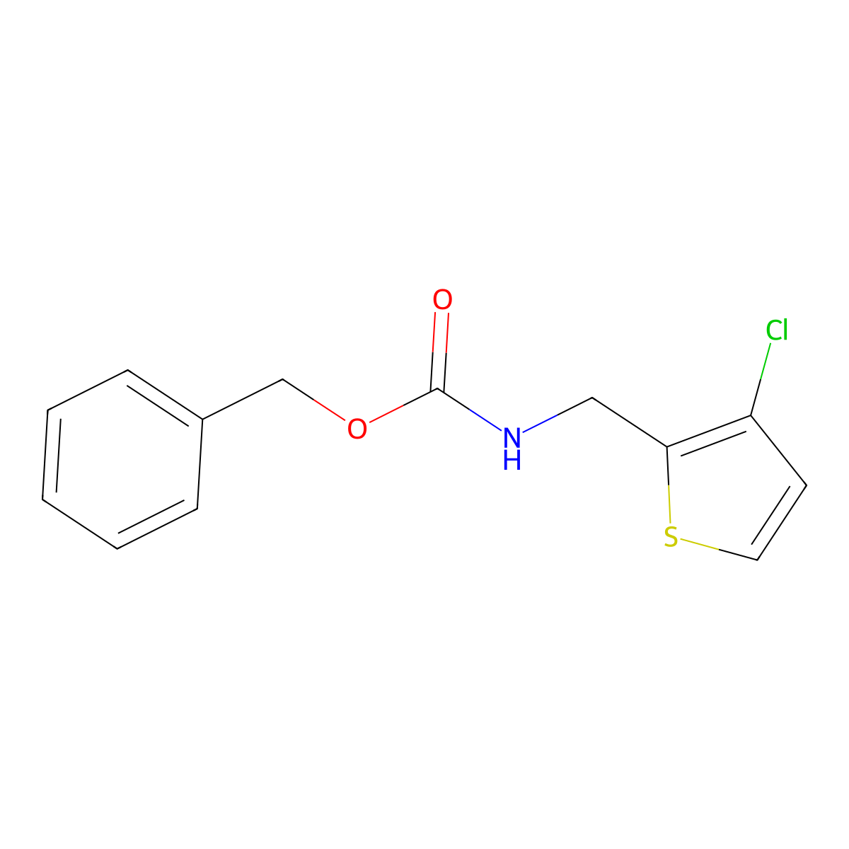 benzyl N-[(3-chlorothiophen-2-yl)methyl]carbamate molecular structure, CAS 2293850-23-2