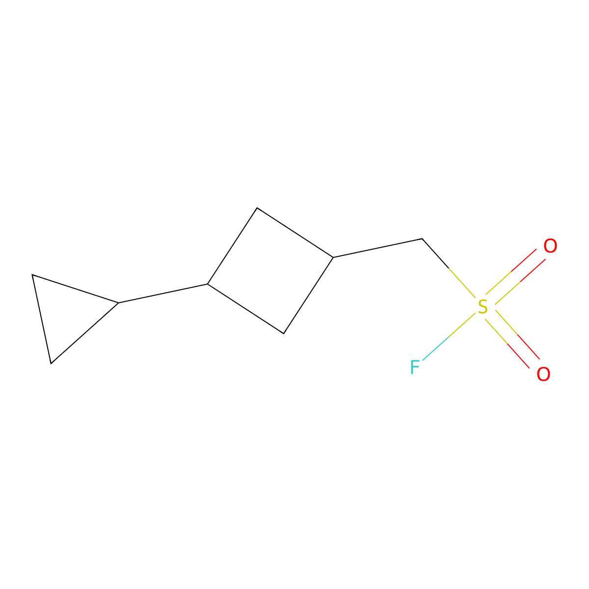 (3-Cyclopropylcyclobutyl)methanesulfonyl fluoride molecular structure, CAS 2293938-17-5