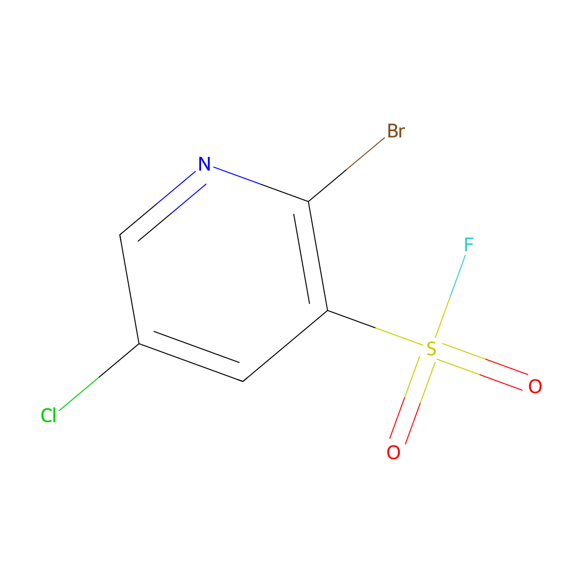 2-Bromo-5-chloropyridine-3-sulfonyl fluoride molecular structure, CAS 2293938-50-6