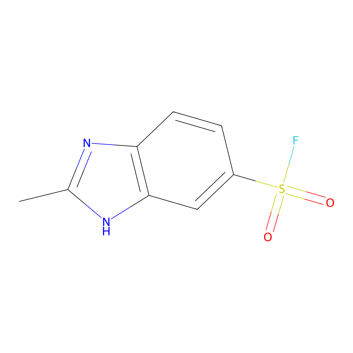 2-methyl-1H-1,3-benzodiazole-5-sulfonyl fluoride molecular structure, CAS 2293954-95-5