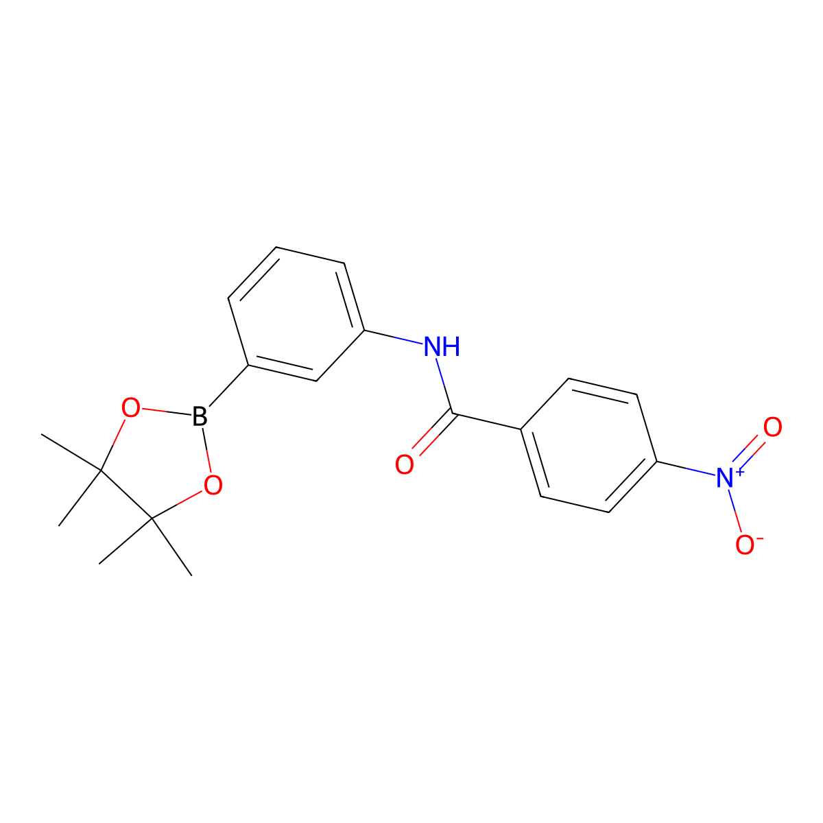 4-nitro-N-(3-(4,4,5,5-tetramethyl-1,3,2-dioxaborolan-2-yl)phenyl)benzamide molecular structure, CAS 2293965-52-1