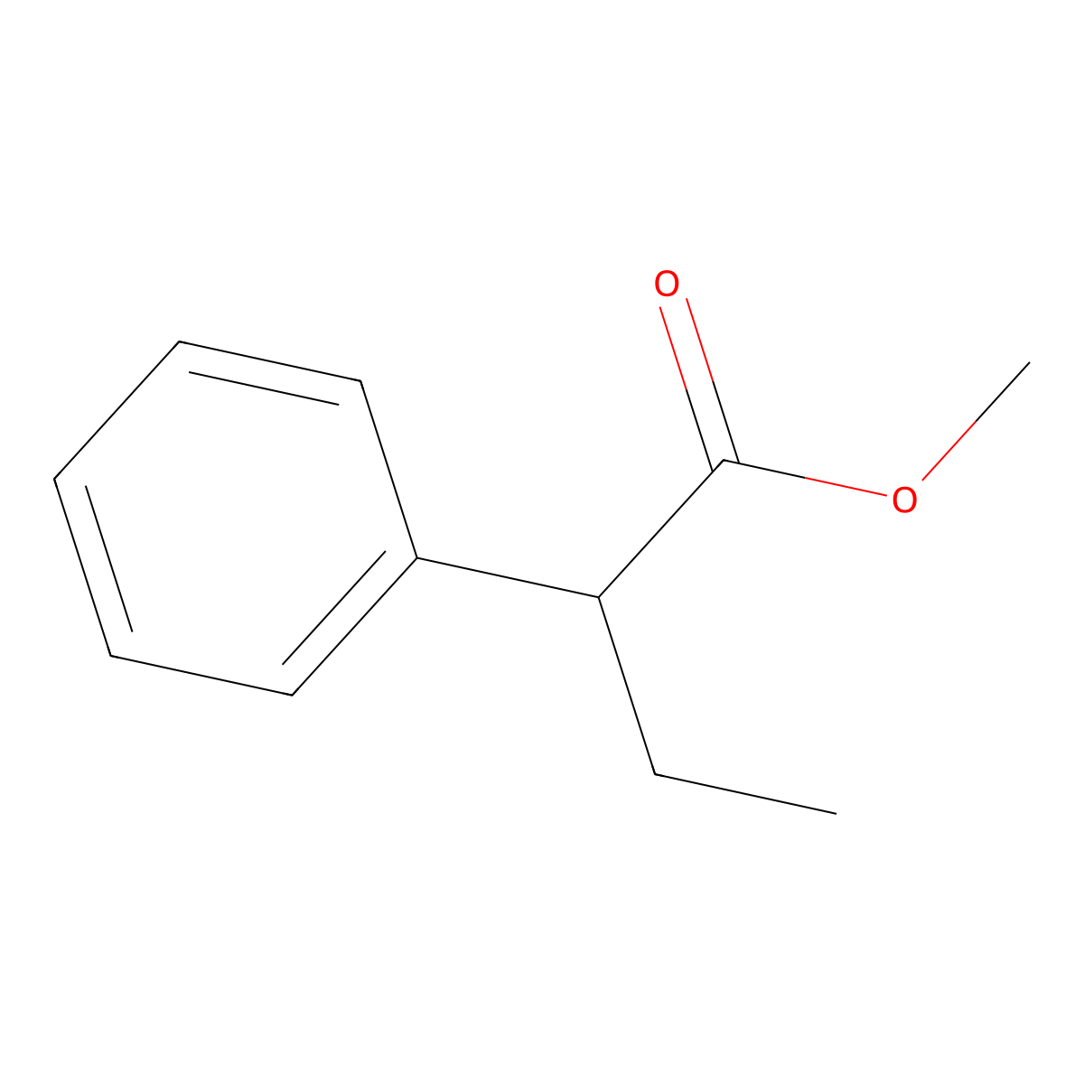 Benzeneacetic acid, alpha-ethyl-, methyl ester molecular structure, CAS 2294-71-5