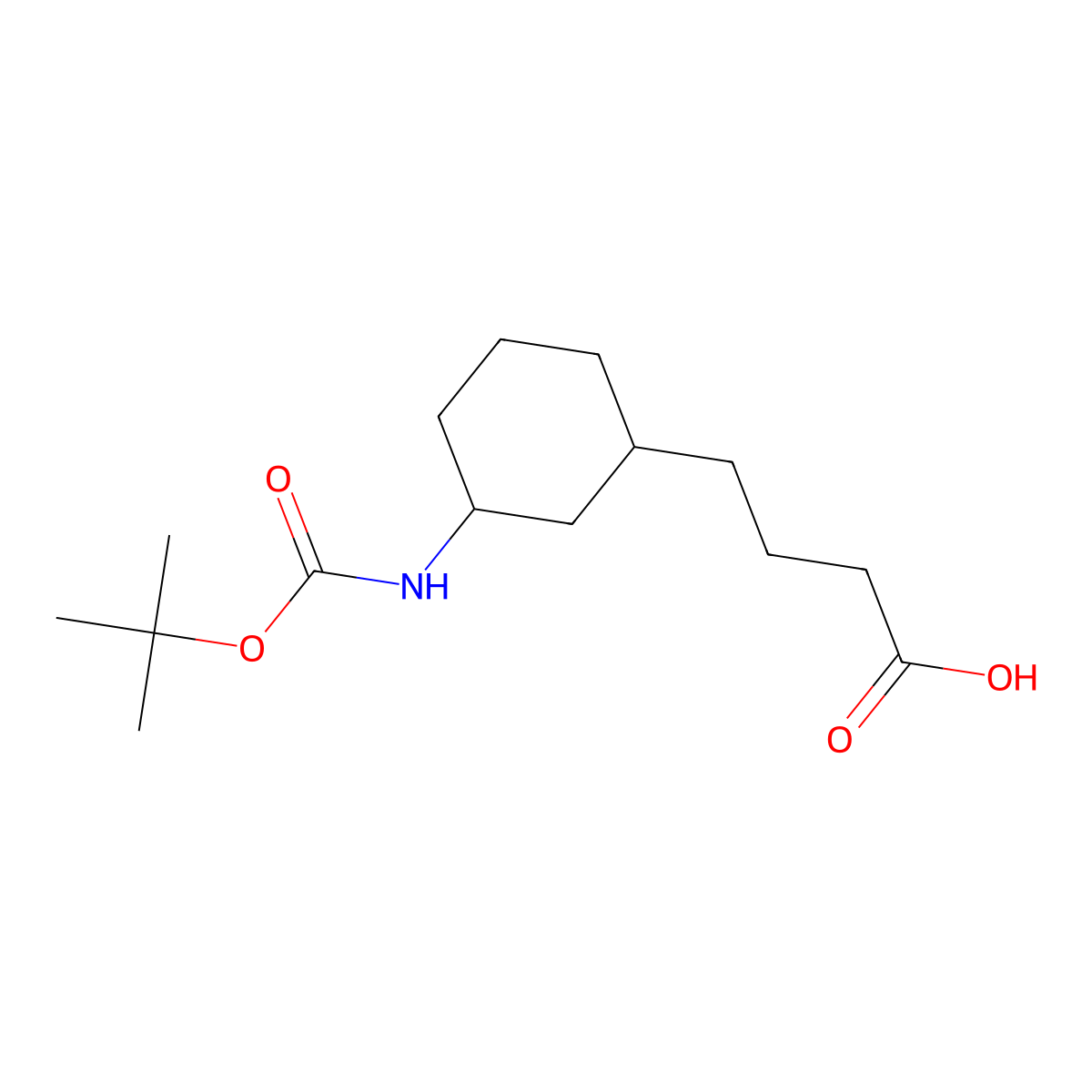 4-(3-{[(Tert-butoxy)carbonyl]amino}cyclohexyl)butanoic acid molecular structure, CAS 2294041-40-8