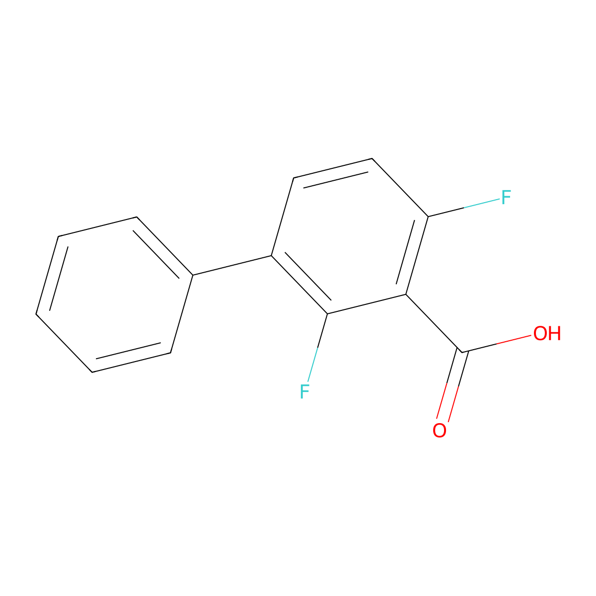 2,4-Difluoro-[1,1'-biphenyl]-3-carboxylic acid molecular structure, CAS 2294046-41-4