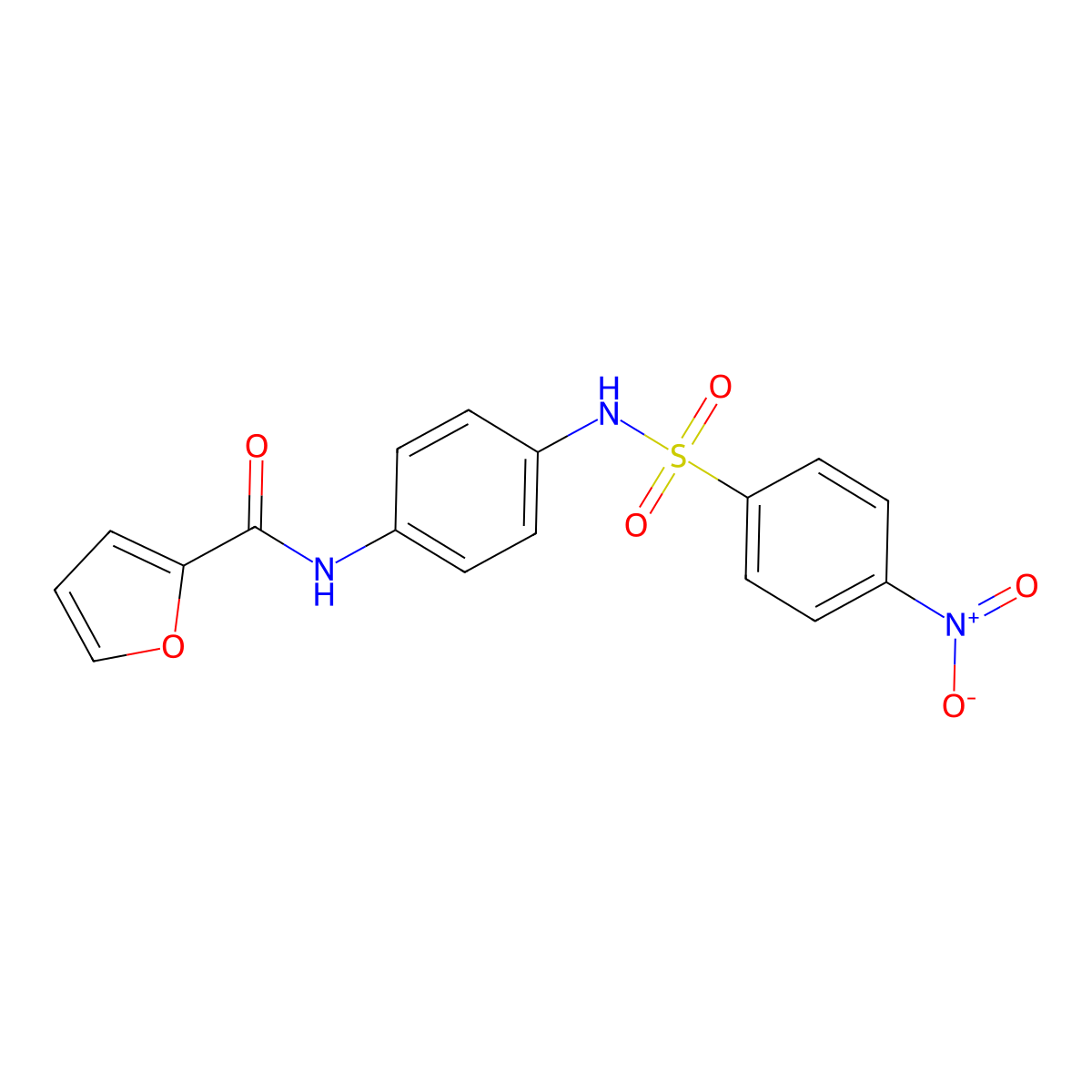 N-[4-[(4-nitrophenyl)sulfonylamino]phenyl]furan-2-carboxamide molecular structure, CAS 22941-32-8