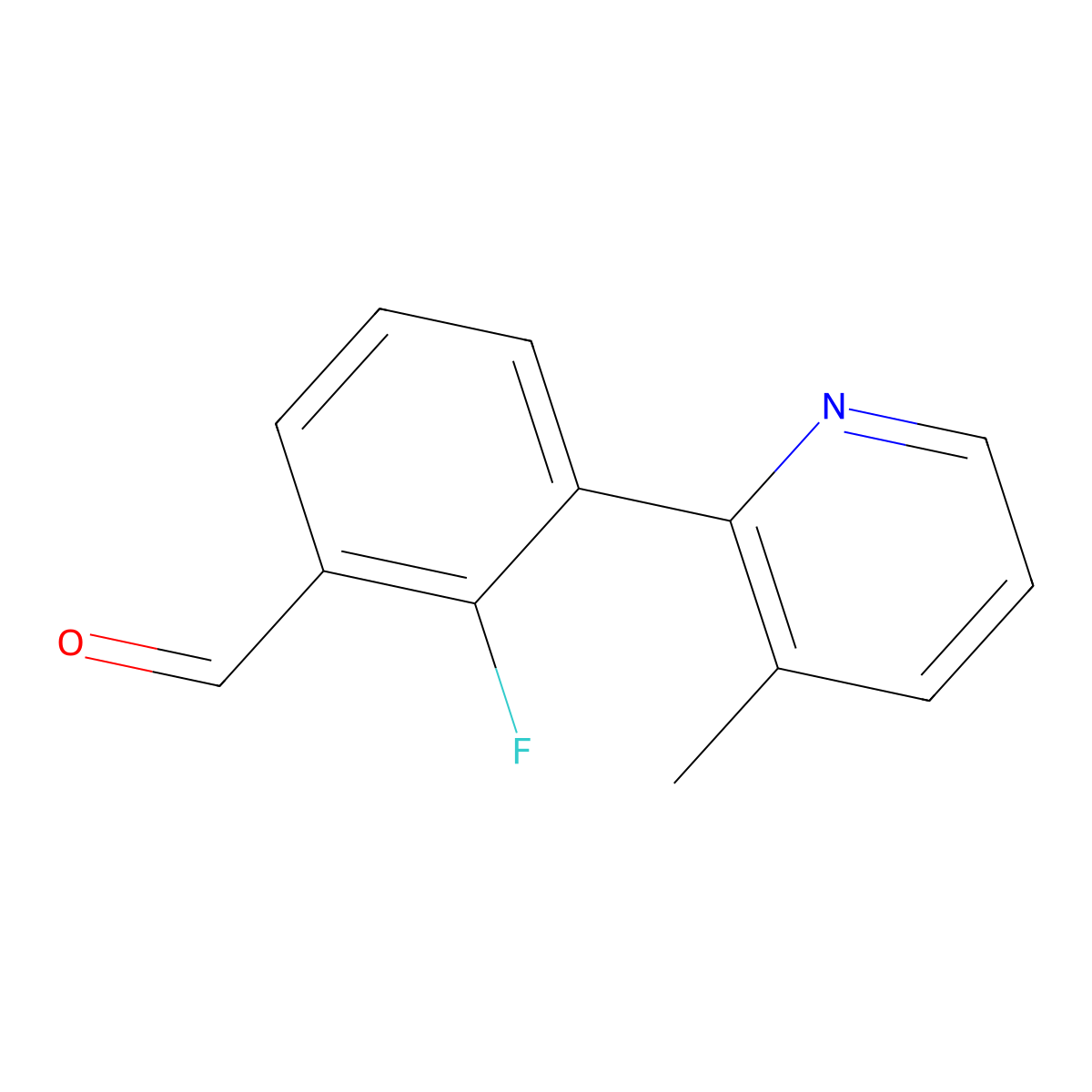 2-Fluoro-3-(3-methylpyridin-2-yl)benzaldehyde molecular structure, CAS 2294133-86-9