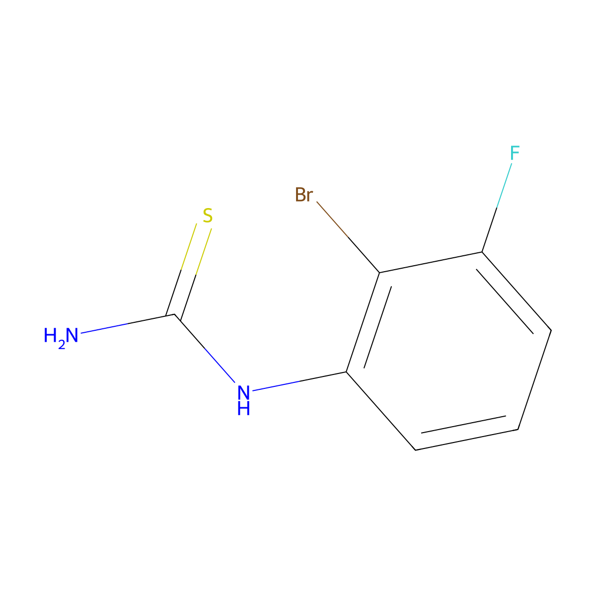 (2-Bromo-3-fluorophenyl)thiourea molecular structure, CAS 2294354-46-2