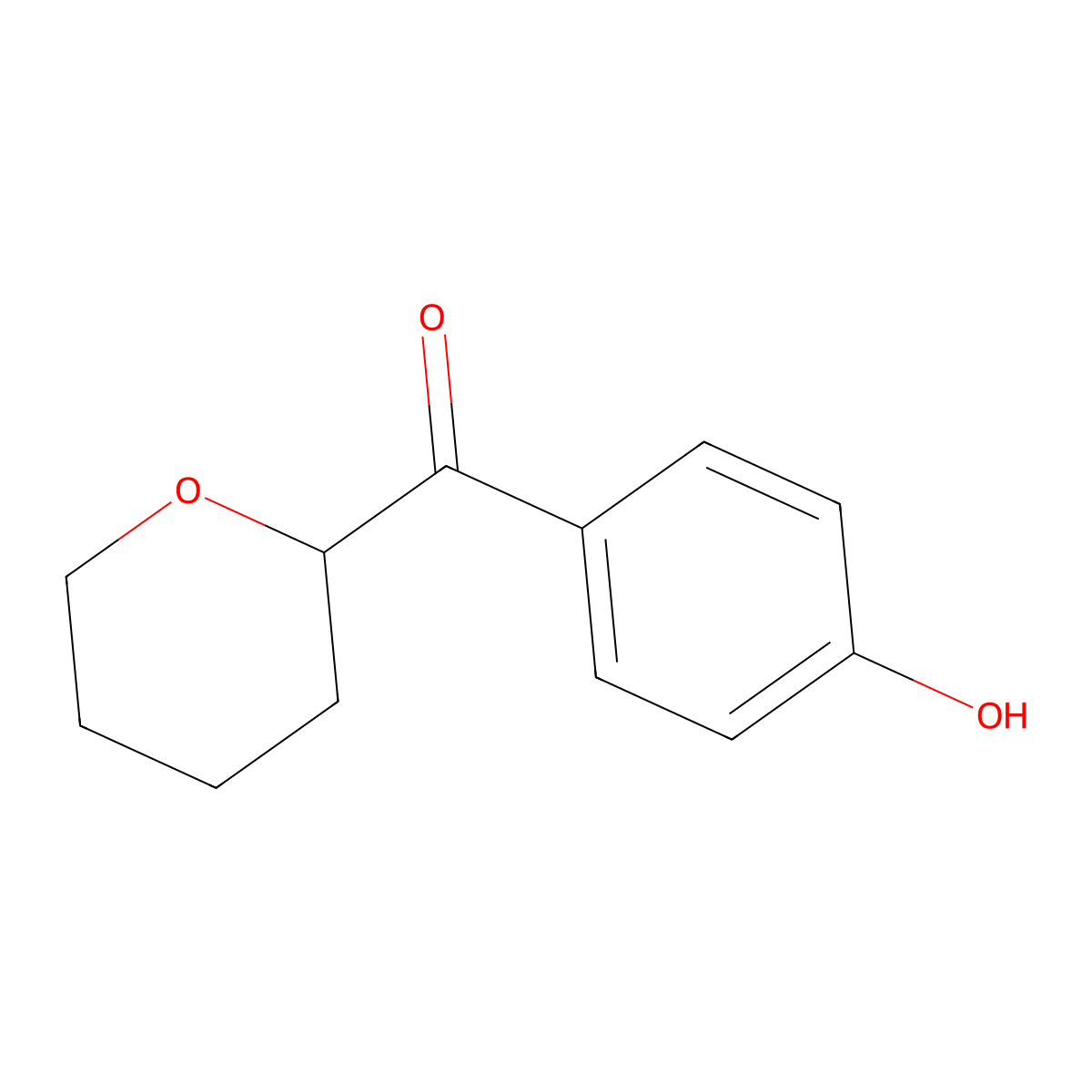 (4-Hydroxyphenyl)(tetrahydro-2H-pyran-2-YL)methanone molecular structure, CAS 2294391-39-0