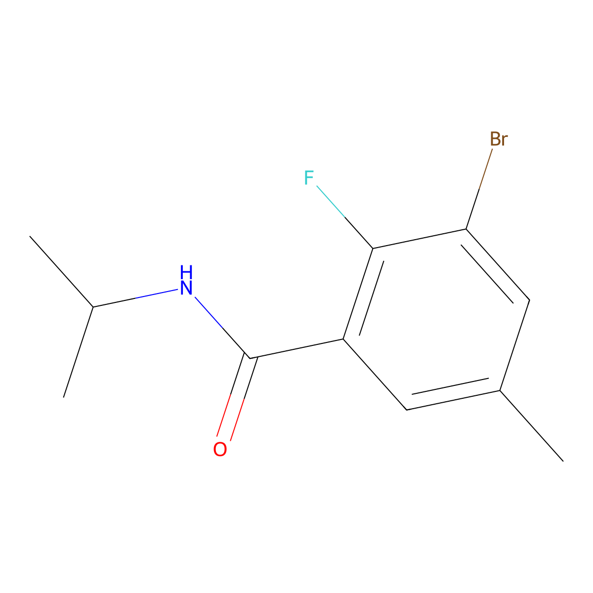 3-Bromo-2-fluoro-N-isopropyl-5-methylbenzamide molecular structure, CAS 2294477-86-2