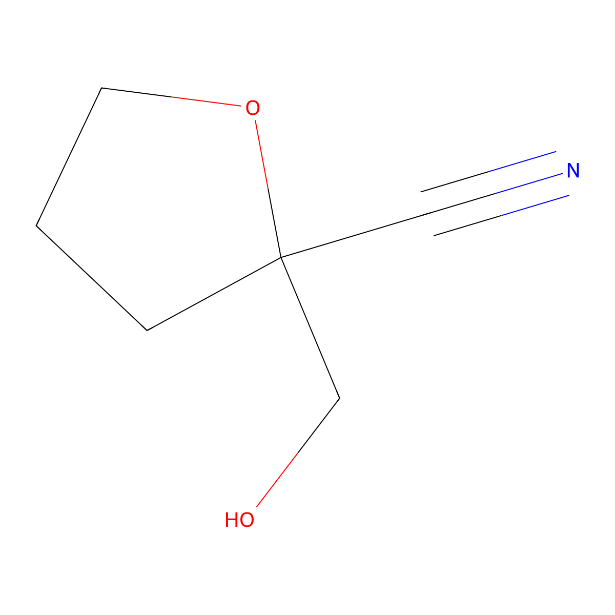 2-(Hydroxymethyl)oxolane-2-carbonitrile molecular structure, CAS 2294551-23-6
